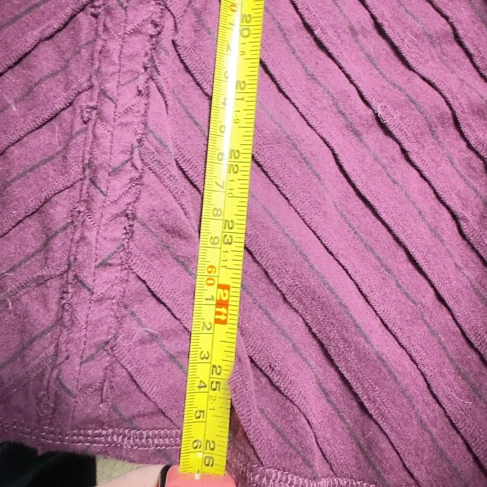 Habitat Clothes To Live In Wine Striped Tunic Top 100% Cotton Striped Artsy Sz S